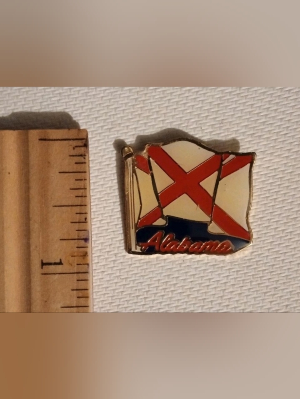 Alabama State Flag Red White & Blue Vintage Collectible Lapel Hat Jacket Pin